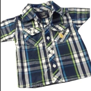Size 6-9 month baby boys plaid button down shirt